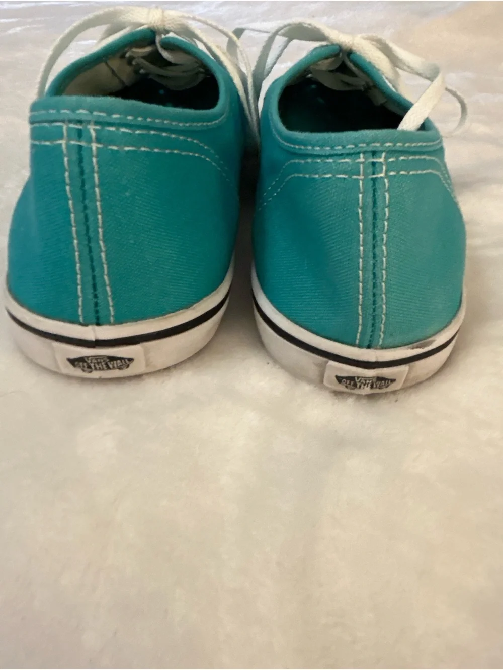 Vans Authentic Canvas Sneakers Teal Turquoise Lace Up Women’s Size 8
